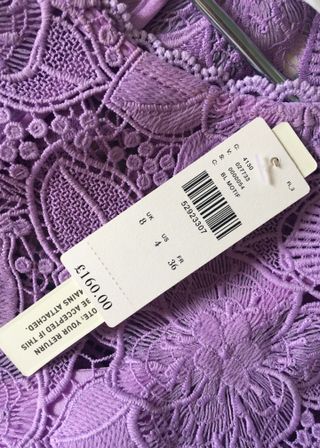 Vestido de encaje azul malva Anthropologie 36 £160