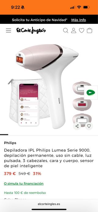Depiladora IPL Philips Lumea 9000