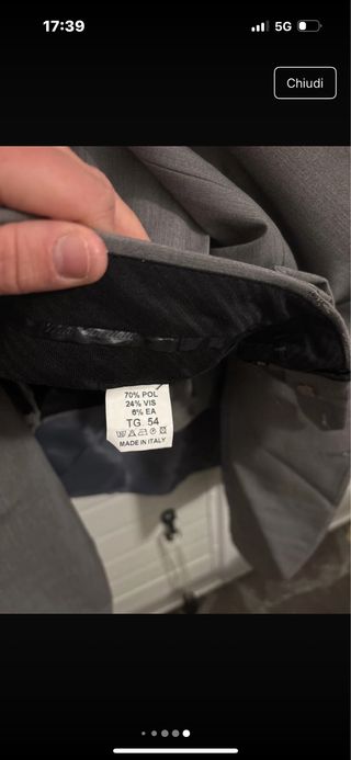 Abito cerimonia uomo grigio TG 54