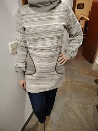 Jersey de lactancia rayas grises y blancas