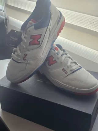 New Balance 550 Blancas Rojas y Azules