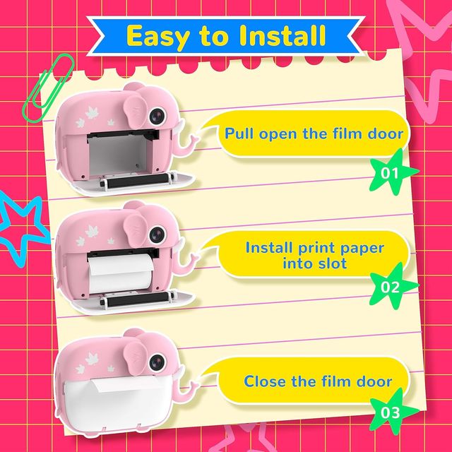 Cámara Fotos Infantil Instantánea Elefante