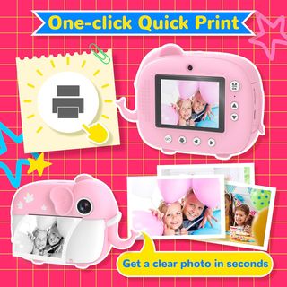 Cámara Fotos Infantil Instantánea Elefante