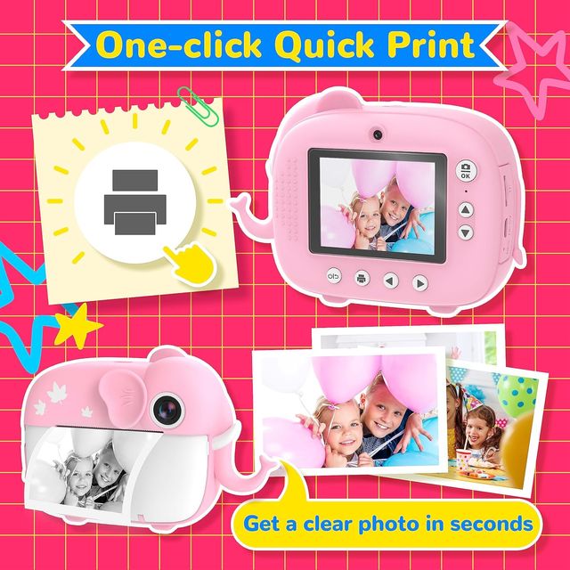 Cámara Fotos Infantil Instantánea Elefante