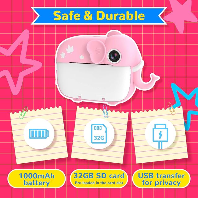 Cámara Fotos Infantil Instantánea Elefante