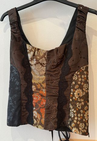 Conjunto Top y Falda Fiesta Marrón Multicolor