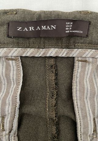 Pantalón Zara Hombre Talla 38 Verde Oliva