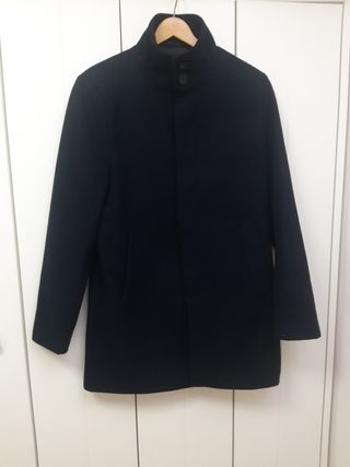 Abrigo lana azul noche moderno