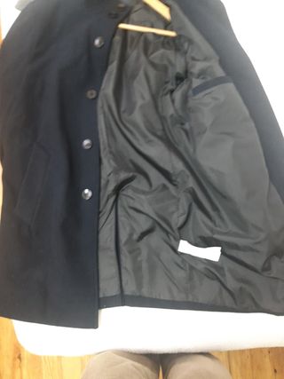 Abrigo lana azul noche moderno