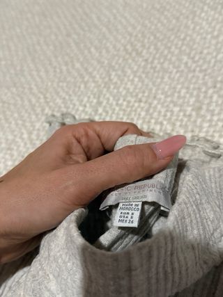 Pantalón punto boho gris acampanado