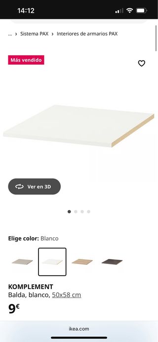 Balda KOMPLEMENT IKEA Blanca 50x58 cm