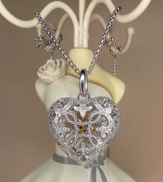 Parure Anello e Ciondolo Cuore Argento 925 Zirconi