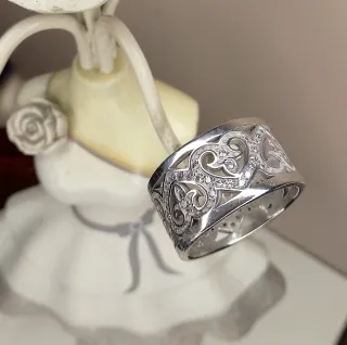 Parure Anello e Ciondolo Cuore Argento 925 Zirconi