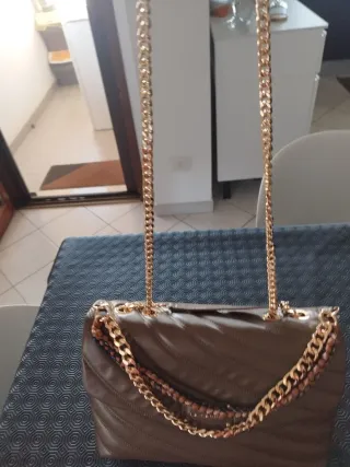 Borsa vera pelle LA CARRIE tortora tracolla