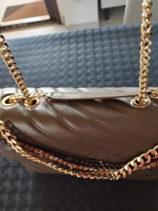 Borsa vera pelle LA CARRIE tortora tracolla