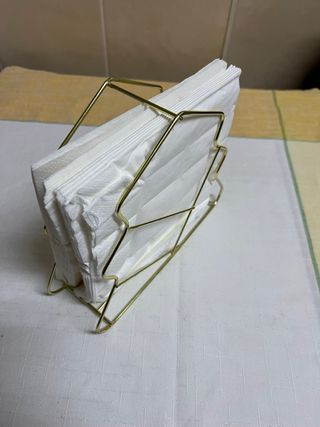 Porta Guardanapos Dourado Metal