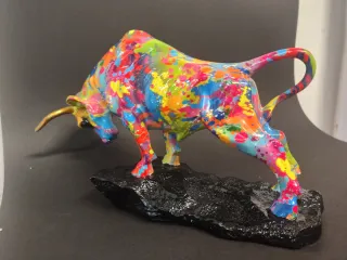 Scultura Toro Pop Art Wall Street cm 30