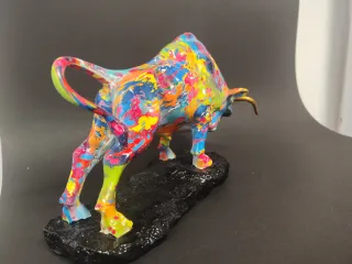 Scultura Toro Pop Art Wall Street cm 30