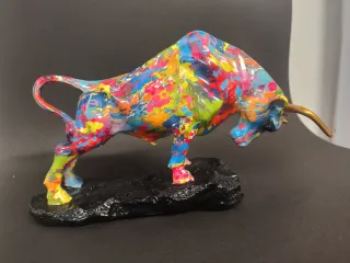 Scultura Toro Pop Art Wall Street cm 30