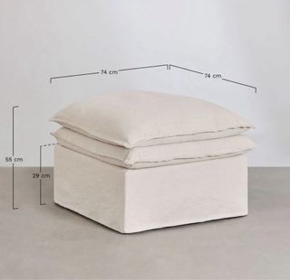 Sofá modular Sklum lino y algodón beige