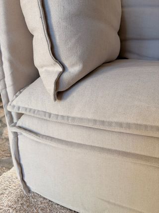 Sofá modular Sklum lino y algodón beige