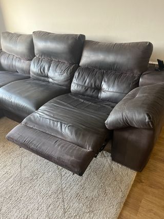 Sofá relax de piel sintética negro