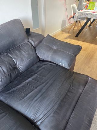 Sofá relax de piel sintética negro