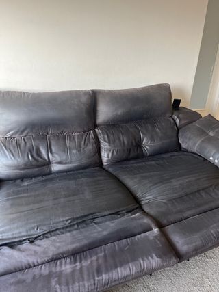 Sofá relax de piel sintética negro