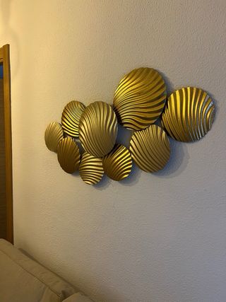 Decoración Pared Metal Maison du Monde Beige/Oro