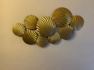 Decoración Pared Metal Maison du Monde Beige/Oro