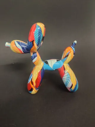 Scultura cane palloncino pop art ceramica