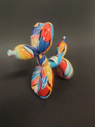 Scultura cane palloncino pop art ceramica