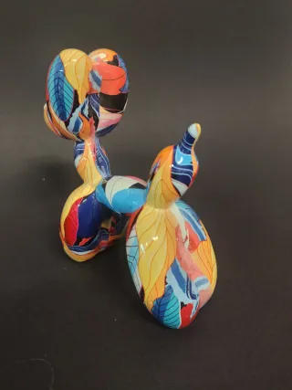Scultura cane palloncino pop art ceramica