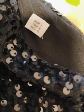 Top lentejuelas negro asimétrico SOLO ENVIOS