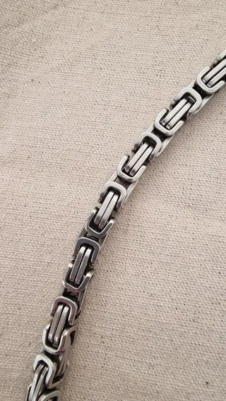 Cadena collar doble eslabón plateada