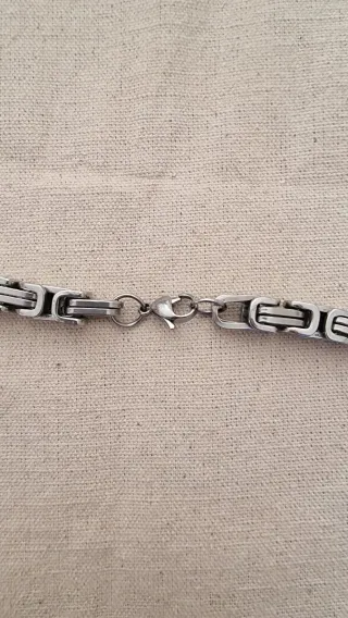 Cadena collar doble eslabón plateada