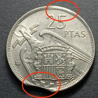 BAU2 0. Error segmentada. 25 pesetas 1957 *70