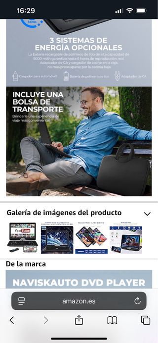 Reproductor DVD Portátil NAVISKAUTO 17,5