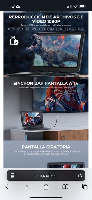 Reproductor DVD Portátil NAVISKAUTO 17,5