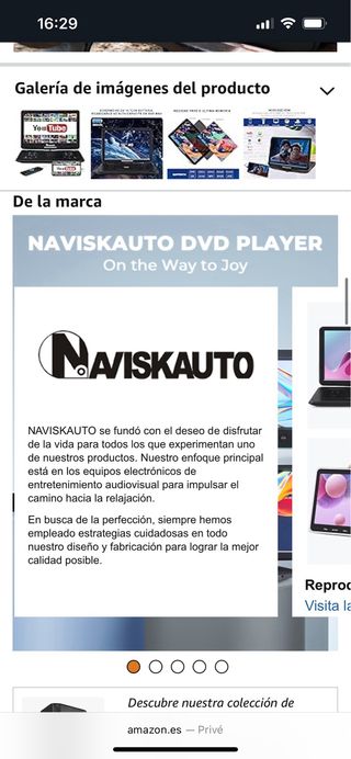 Reproductor DVD Portátil NAVISKAUTO 17,5