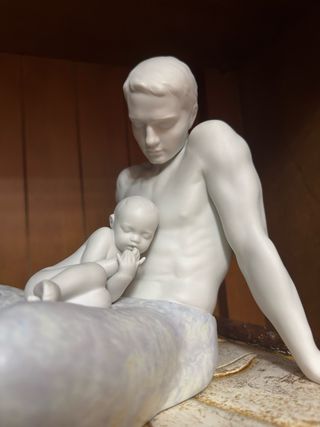 Figura Lladró Padre con Bebé