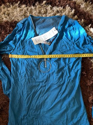 Camiseta Morgan azul manga larga cremallera M