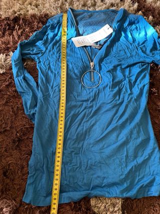 Camiseta Morgan azul manga larga cremallera M