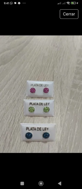Lote 3 pares pendientes plata (brillan mucho)