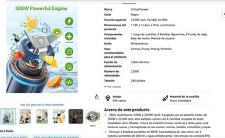 500W Batidora de Vaso,Licuadora Portatil