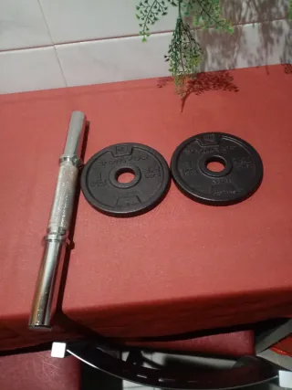 Barra y 2 discos 1 kg