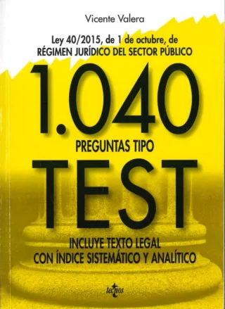 Libros 1040 preguntas Test leyes Vicente Valera