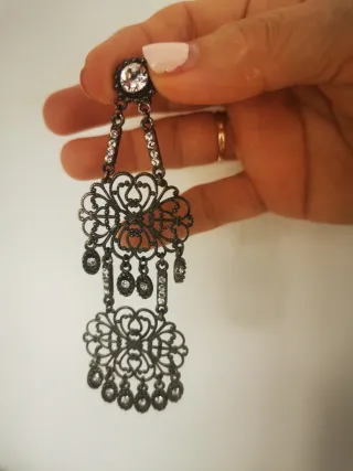 Pendientes largos fiesta plateados