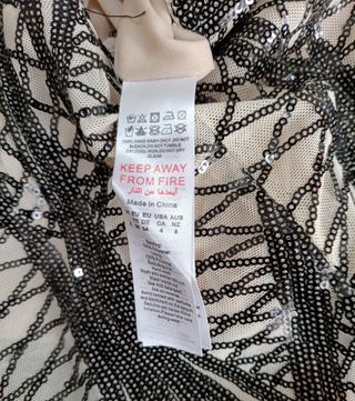 Vestido lentejuelas gris y blanco talla 36