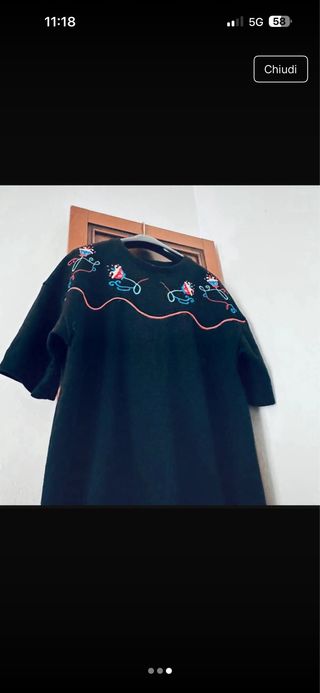 Vestito nero Zara con ricami